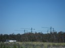 canopy cranes of the eucalyptus free air carbon dioxide enrichment (EucFACE) site. 2012-10-04 11:45:32, PENTAX Optio W60.