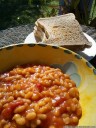 sunday morning breakfast: baked beans and toast