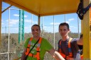 gregor and i, up on a EucFACE crane