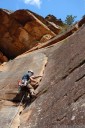 john lead-climbs flake rock, mt. piddington, blue mountains. 2012-11-04 05:46:12, DSC-RX100.