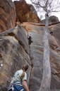 carrie and john - rock climbing at faith, mt. piddington, blue mountains. 2012-11-18 12:17:05, DSC-RX100.
