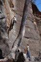 john climbs flake crack, mt piddington, blue mountains