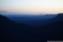 the blue mountains at dusk