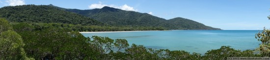 panorama: beautiful cape tribulation in far north queensland