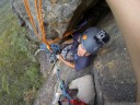 rock climbing at narrow neck, blue mountains