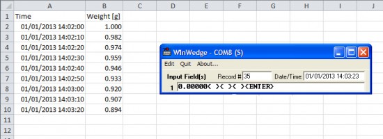 how to print a timestamp with periodic output from software wedge