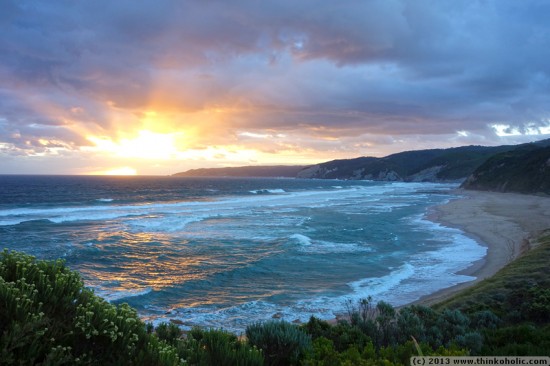 sunset at johanna beach, great ocean road, australia (hdr)