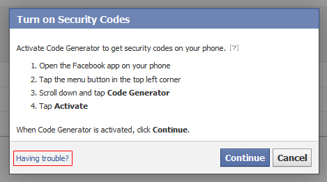 how to use google authenticator for facebook's two-step authentication