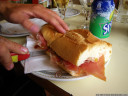 a well-deserved bocadillo con jamon - lunch break at 4 p.m. in castellon de la plana