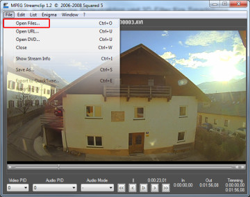step 1a: open MPEG Streamclip and click on “File” – “Open Files“.