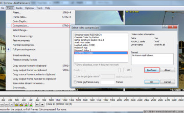 5b. from the main menu, open "video" > "compression".