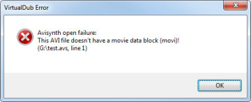 5a. if step 5 results in an error message saying "This AVI file doesn't have a movie data block (movi)!" (e.g. with brinno footage), open your original .avi file in virtual dub.