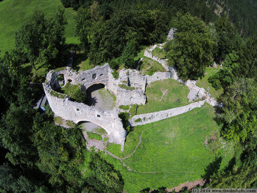 castle ruins from above - burgruine thaur, austria