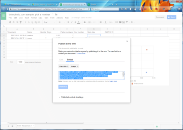 finally, click on the drop-down arrow in the top right of the chart and select "publish chart". here, you can choose "embed" and decide whether it should be an interactive embed, or just a static picture. 