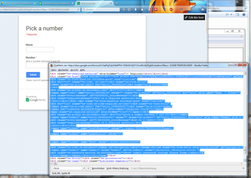 go back to the form url, open the page source, and copy everything between <form ...> and &lt/form>