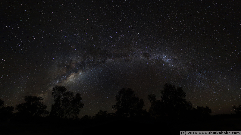 night sky panorama: the milky way, seen from toorale national park in the australian outback
