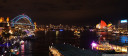 sydney harbour at circular quay illuminated for vivid 2016