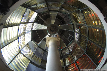 inside the cape otway lighthouse lantern room