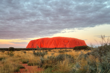 uluru in golden sunset light