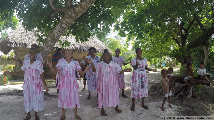 the best welcome ever, at dori lagoon bungalow, rah island, vanuatu