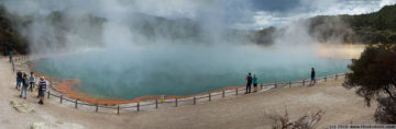 panorama: champagne pool, wai-o-tapu thermal wonderland, rotorua, new zealand