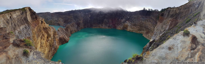 panorama: tiwu ata polo (and part of tiwu nua moori koohi fah in the left corner), kelimutu volcano, flores, indonesia