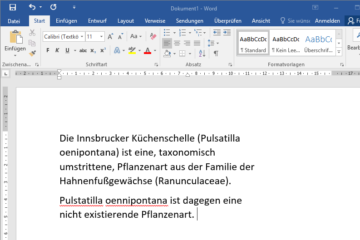 Office Rechtschreibkorrektur: Pflanzennamen von Österreich, Deutschland und der Schweiz als benutzerdefiniertes Wörterbuch