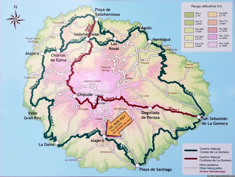 Overview map of GR132 - Camino Natural Costas de La Gomera